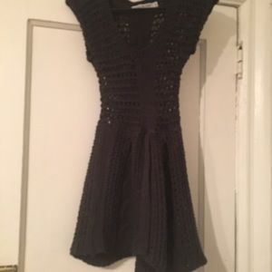 Gray Knit Sweater Dress